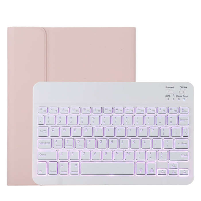 TG11BS Detachable Bluetooth White Keyboard Microfiber Leather Tablet Case for iPad Pro 11 inch (2...