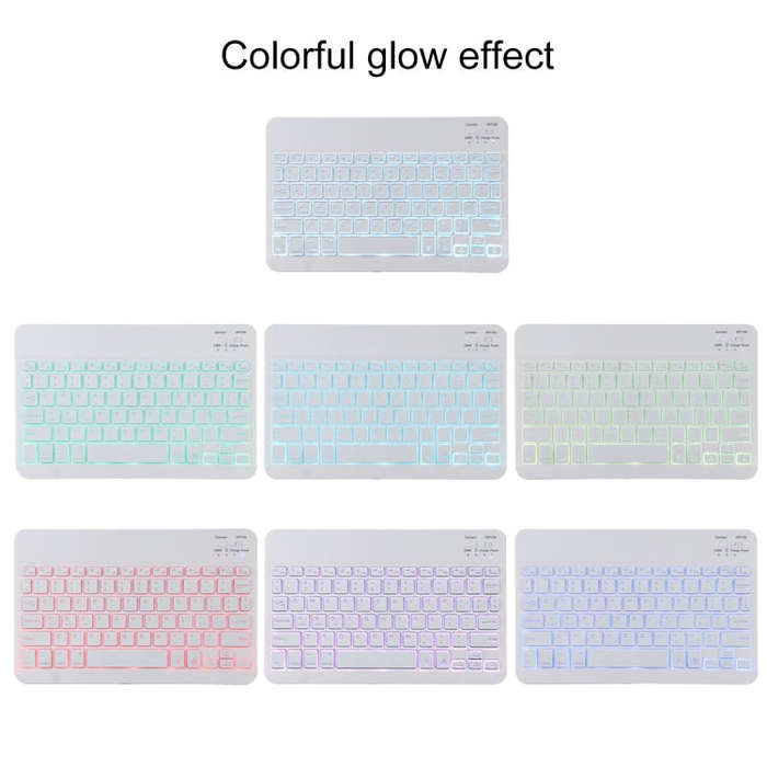 TG11BS Detachable Bluetooth White Keyboard Microfiber Leather Tablet Case for iPad Pro 11 inch (2...