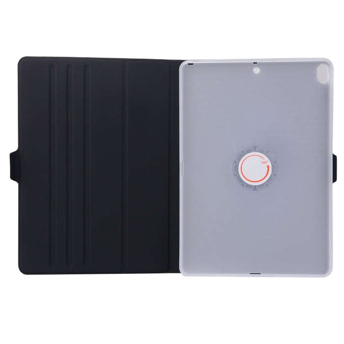 Horizontal Flip Solid Color Elastic Force Leather Case with 360 Degrees Rotation Holder for iPad ...