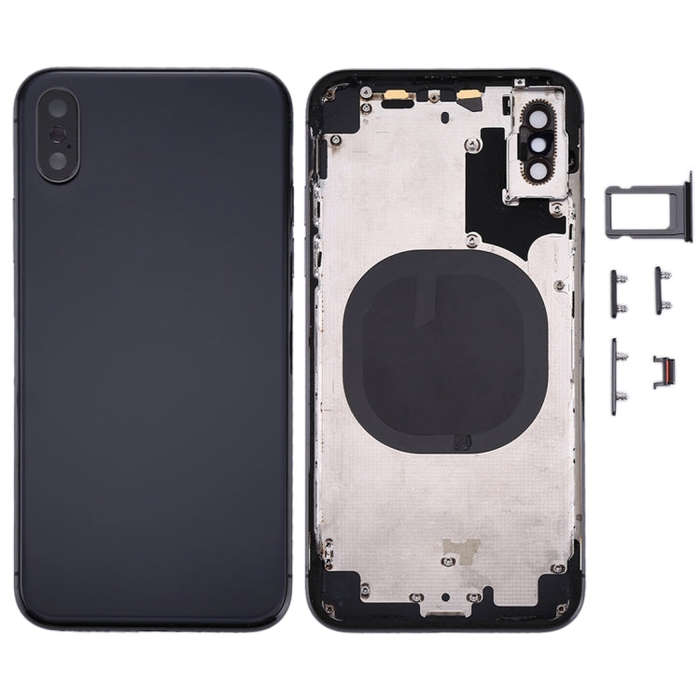 Back Housing Cover with SIM Card Tray & Side keys for iPhone X, For iPhone X(with SIM Card Tray),...