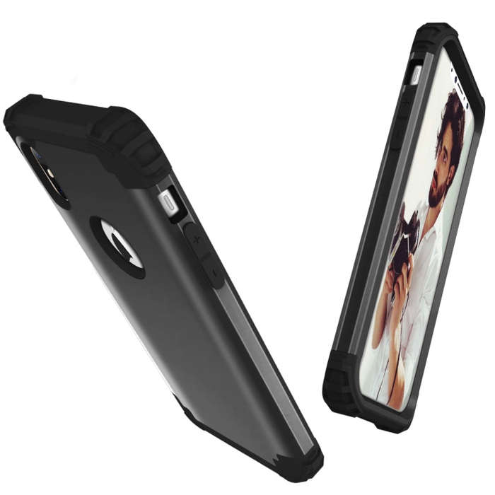 For iPhone X / XS Diamond Series Electroplating PC +  Silicone Protective Case, For X, For iPhone X