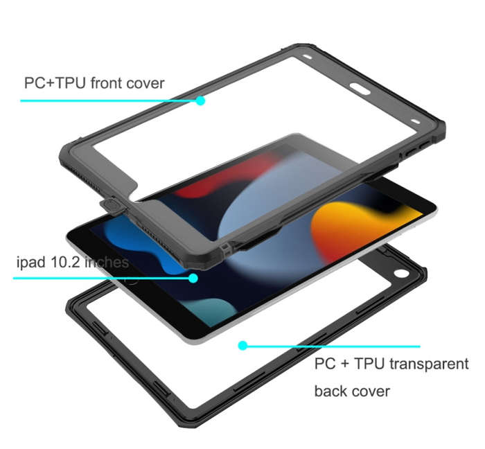 For iPad 10.2 2021 RedPepper Shockproof Waterproof PC + PET + TPU Tablet Protective Case, For iPa...