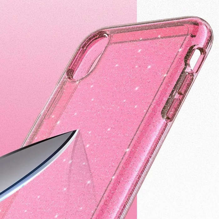 For iPhone XR Shockproof Terminator Style Glitter Powder Protector Case, iPhone XR (Pink), iPhone...