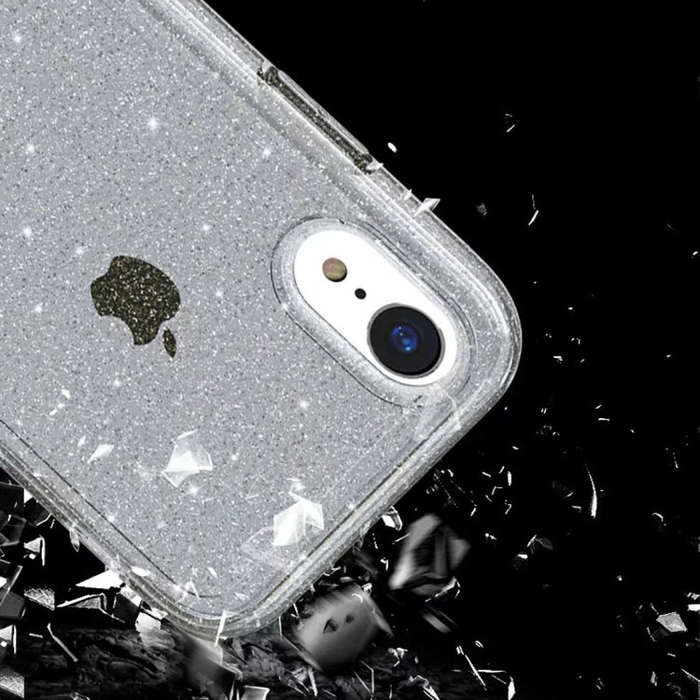 For iPhone XR Shockproof Terminator Style Glitter Powder Protector Case, iPhone XR (Pink), iPhone...