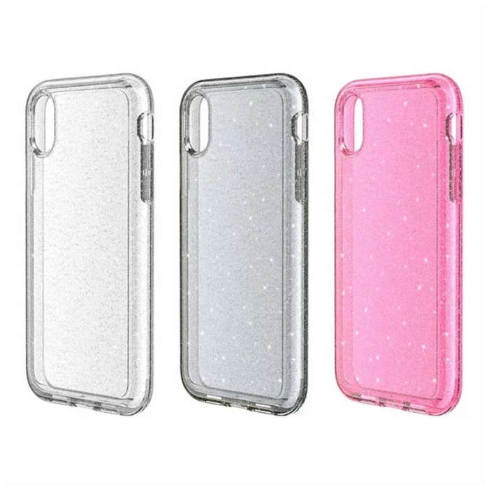 For iPhone XR Shockproof Terminator Style Glitter Powder Protector Case, iPhone XR (Pink), iPhone...