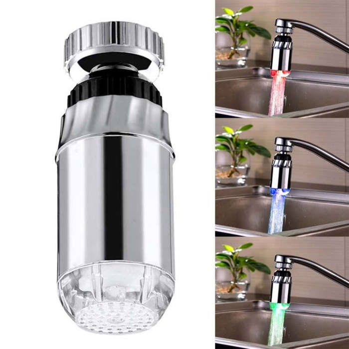 SDF-B2 1 LED ABS Temperature Sensor RGB LED Faucet Light Water Glow Shower, Size: 78 x 28mm, Inte...