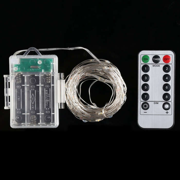 50 LEDs 3 x AA Batteries Box Fairy Lamp Decorative Light with Remote Control, DC 5V, Blue Light/R...