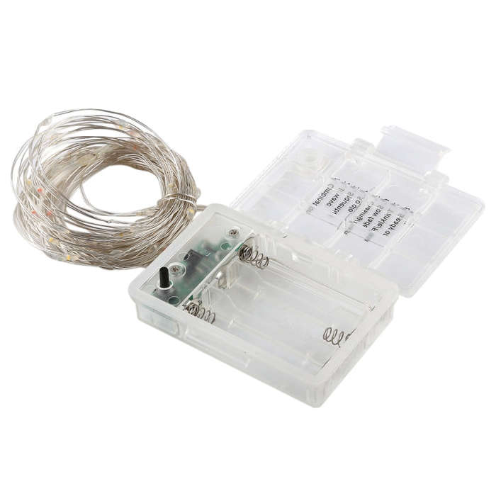50 LEDs 3 x AA Batteries Box Fairy Lamp Decorative Light with Remote Control, DC 5V, Blue Light/R...