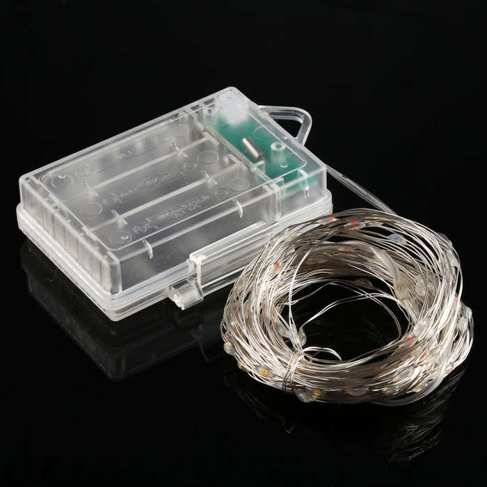 50 LEDs 3 x AA Batteries Box Fairy Lamp Decorative Light with Remote Control, DC 5V, Blue Light/R...