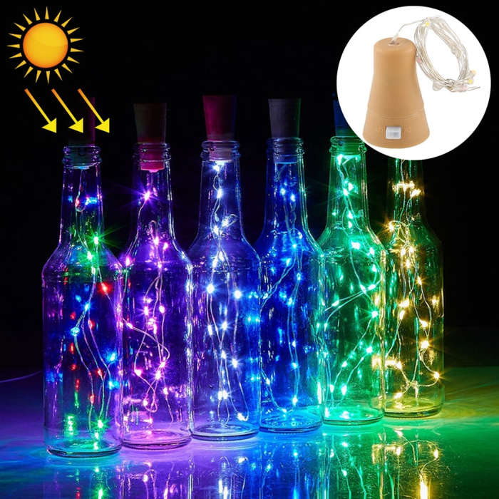 1m 10 LEDs SMD 0603 Solar Powered Copper Wire String Light  Fairy Lamp Decorative Light, 1m Blue ...