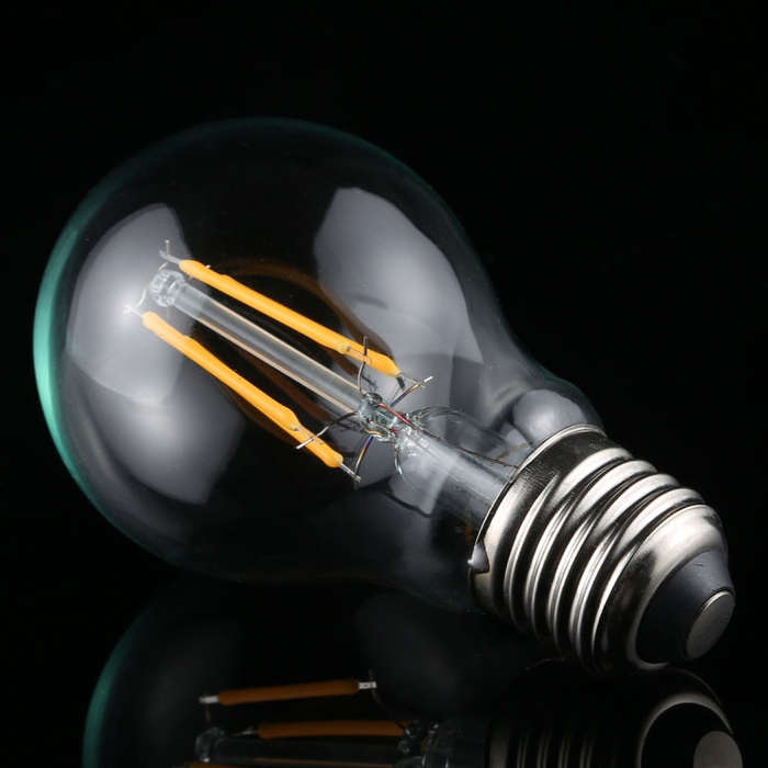 A60 E27 4W 4 LEDs 450 LM Retro Dimming LED Filament Light Bulb Energy Saving Light, AC 220V, 4W W...
