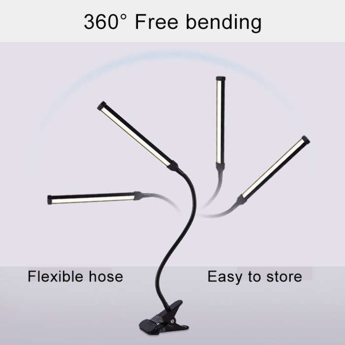 LED Desk Lamp 8W Folding Adjustable Eye Protection Table Lamp, USB Plug-in Version + Power Plug, ...