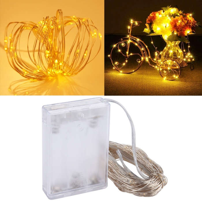 100 LEDs SMD 06033 x AA Batteries Box Fairy Lamp Decorative Light, DC 5V, 10m Blue Light, 10m Col...