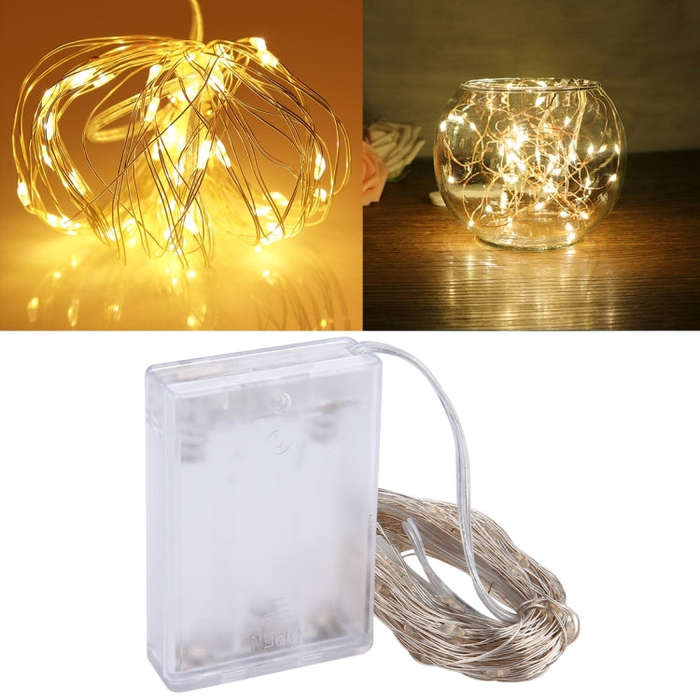 100 LEDs SMD 06033 x AA Batteries Box Fairy Lamp Decorative Light, DC 5V, 10m Blue Light, 10m Col...