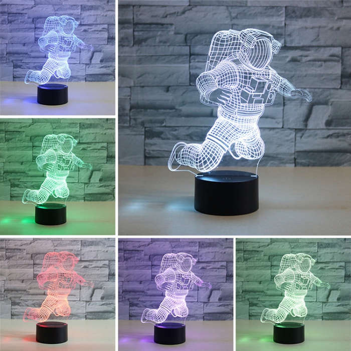 Astronaut Shape 3D Colorful LED Vision Light Table Lamp, 16 Colors Remote Control Version, 16 Col...