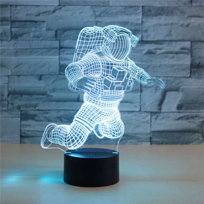 Astronaut Shape 3D Colorful LED Vision Light Table Lamp, Crack Remote Control Version, Crack Remo...