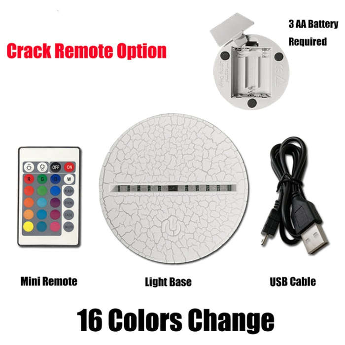 Astronaut Shape 3D Colorful LED Vision Light Table Lamp, Crack Remote Control Version, Crack Remo...