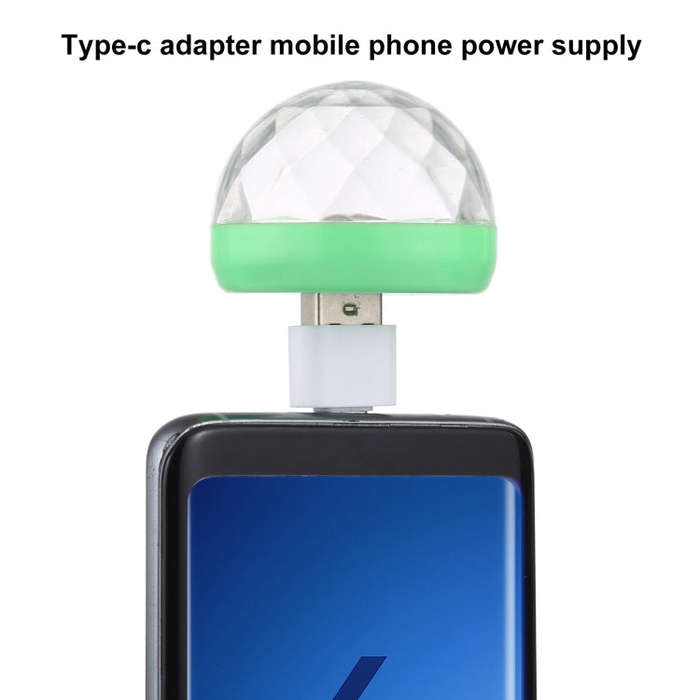4W RGB USB LED Crystal Magic Ball Stage Light with Type-C Adapter, with Type-C Adapter