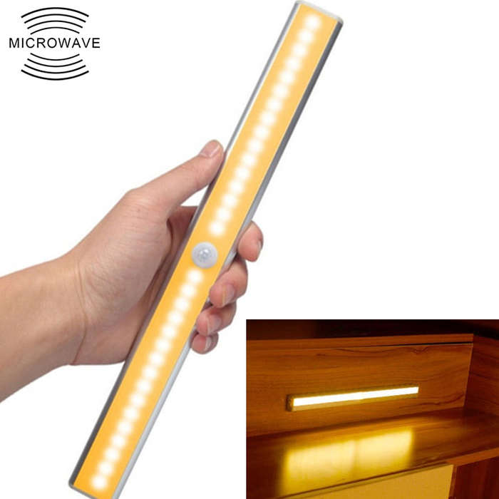 2.8W 30 LEDs Warm White Wide Screen Intelligent Human Body Sensor Light LED Corridor Cabinet Ligh...