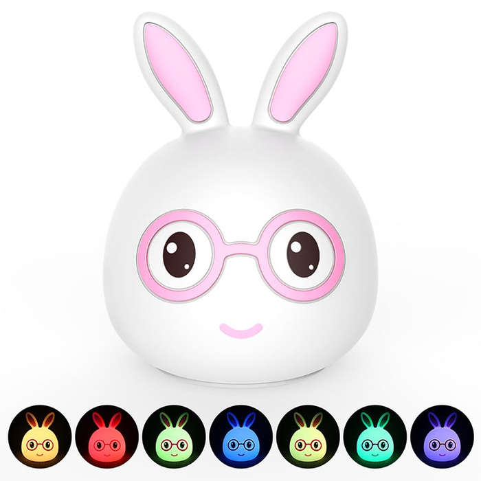 Smiling Rabbit Creative Touch 3D LED Decorative Night Light, USB Charging Version, USB Charging V...