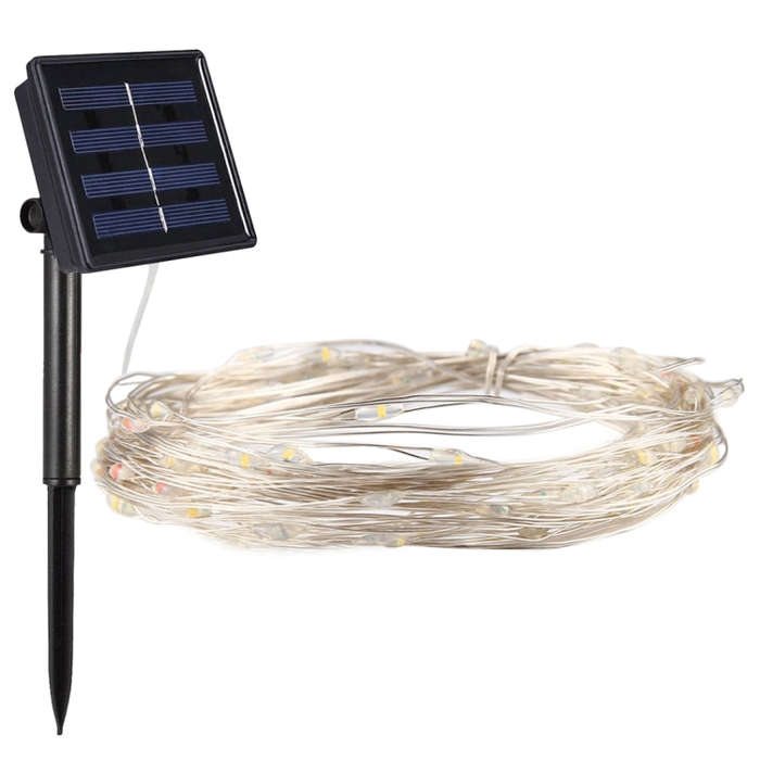 20m 200 LEDs SMD 0603 Solar Panel Silver Wire String Light Fairy Lamp Decorative Light, DC 5V, 20...