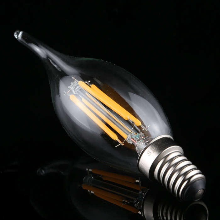C35 E14 4W 4 LEDs 300 LM 3000K Dimmable Retro LED Filament Light Bulb Energy Saving Light, AC 220...