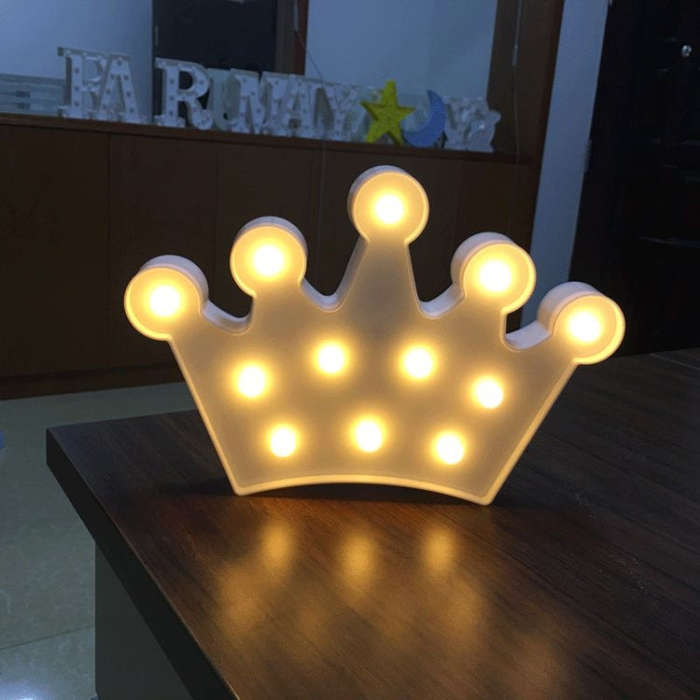 2 x AA Batteries Powered Party Festival Table Wedding Lamp Night Light, Small Crown(Pink), Small ...