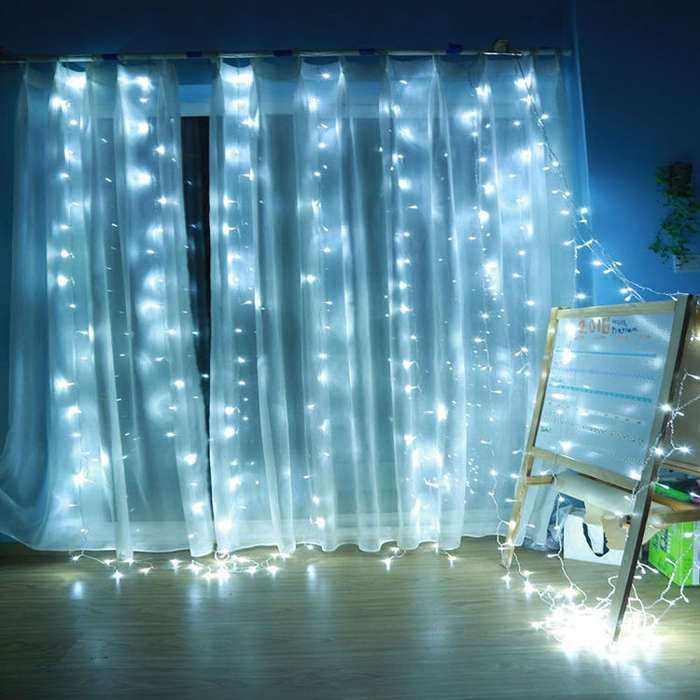 96 LEDs Little Ice Bars String Light with End Joint & Multi-function Controller, EU Plug, AC 220V...