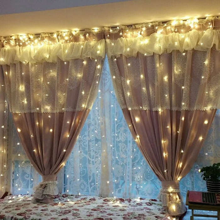 96 LEDs Little Ice Bars String Light with End Joint & Multi-function Controller, EU Plug, AC 220V...