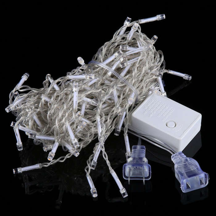 96 LEDs Little Ice Bars String with End Joint & Multi-function Controller, US Plug, AC 110V, 3.5m...