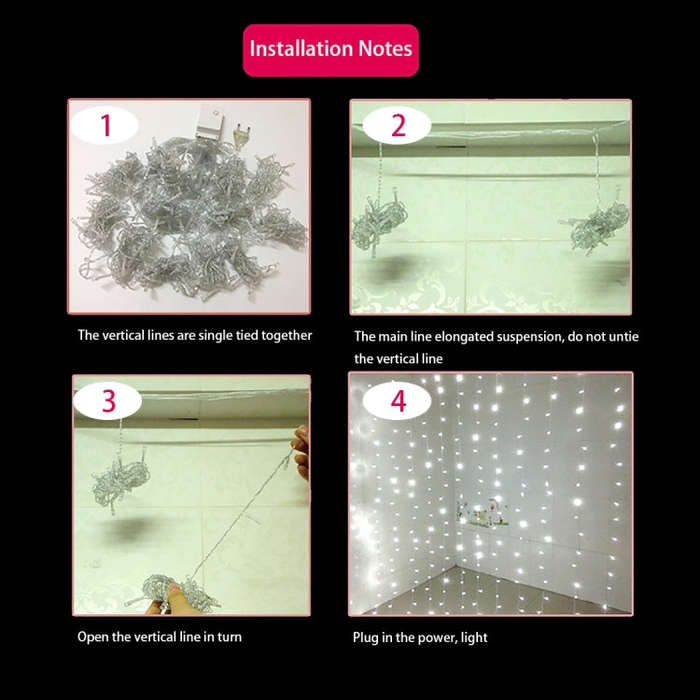 300 LEDs Curtain String Light with End Joint & Multi-function Controller & Memory Waterproof, EU ...