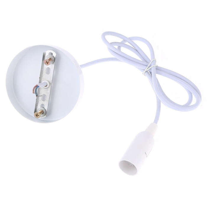 E14 Lamp Holder DIY Ceiling Chandelier Light Bulbs Screw Base Socket, Cable Length: 1m, E14 White