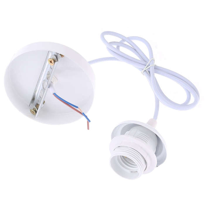 E27 Lamp Holder DIY Ceiling Chandelier Light Bulbs Screw Base Socket, Cable Length: 1m, with Base