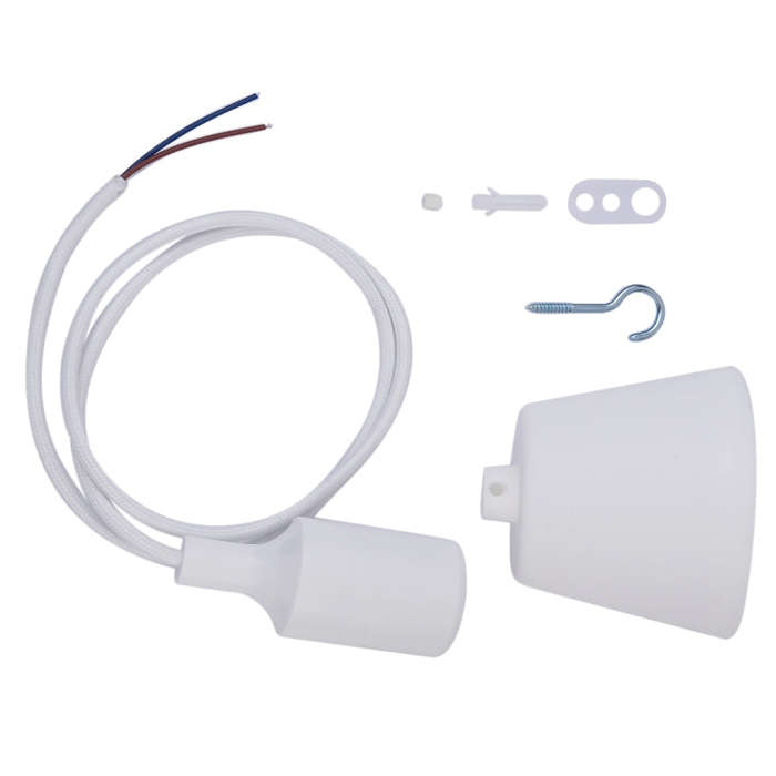 E27 Lamp Holder Hanging Wire Chandelier Lamp Holder Bulb Base Power Cable with Lampshade, Cable L...