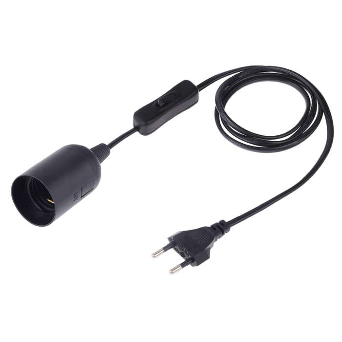 E27 Wire Cap Switch Lamp Holder Chandelier Power Socket with 1.2m Extension Cable, Small UK Plug,...