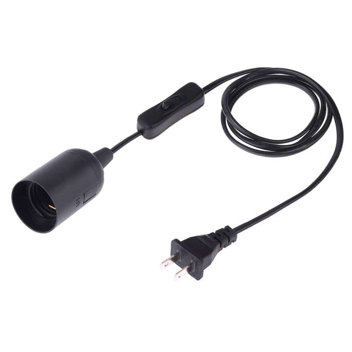 E27 Wire Cap Switch Lamp Holder Chandelier Power Socket with 1.2m Extension Cable, Small UK Plug,...