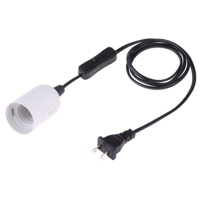 E27 Wire Cap Switch Lamp Holder Chandelier Power Socket with 1.2m Extension Cable, Small UK Plug,...