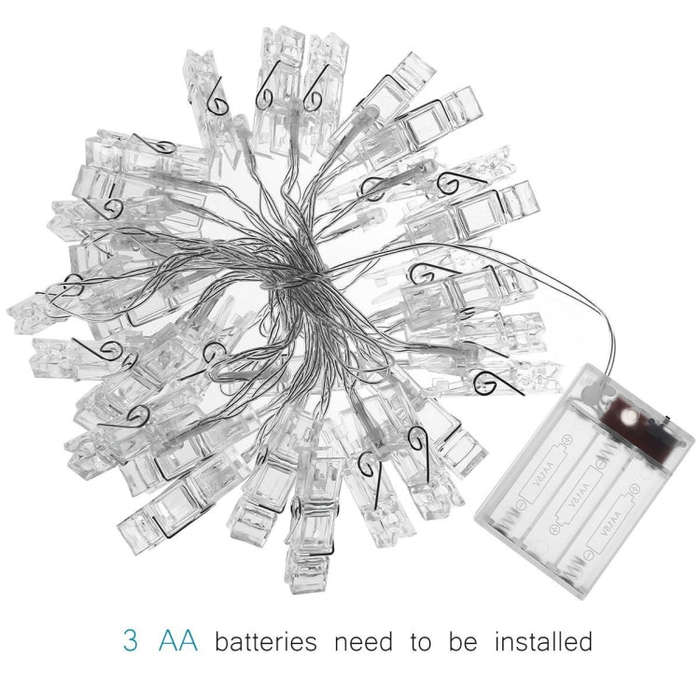 40 LEDs 3 x AA Batteries Box Chains Lamp Decorative Light for Home Hanging Pictures, DIY Party, W...