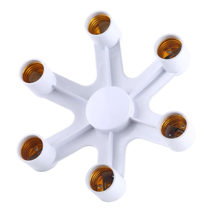 1 to 6 E27 Standard Lamp Holder Base Converter LED Light Bulbs Socket Adapter, 1 to 6