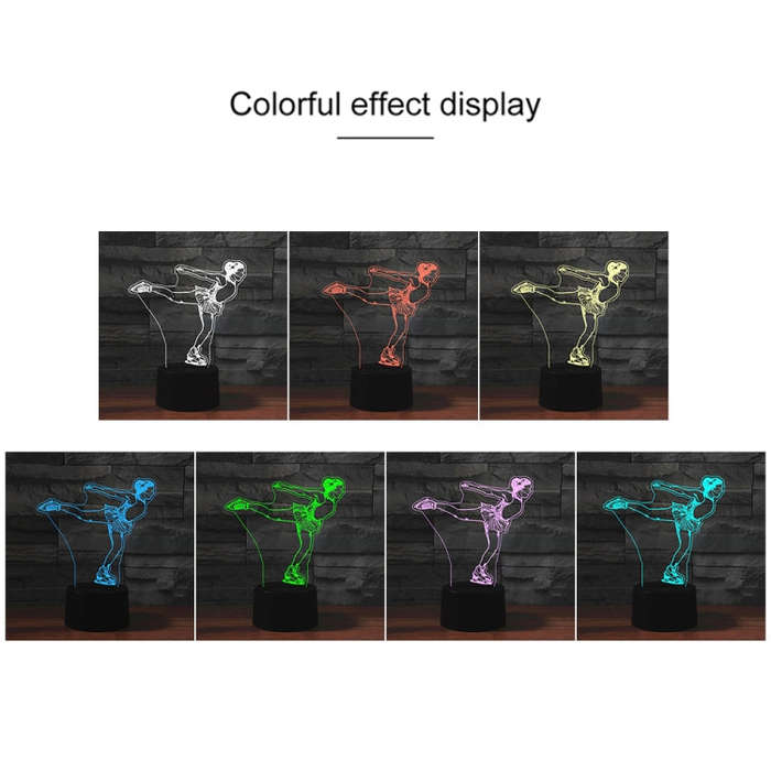 Ice Skating Black Base Creative 3D LED Decorative Night Light, Powered by USB and Battery, Powere...