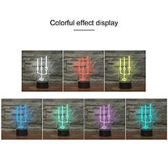 Candlestick Black Base Creative 3D LED Decorative Night Light, Powered by USB and Battery, Powere...