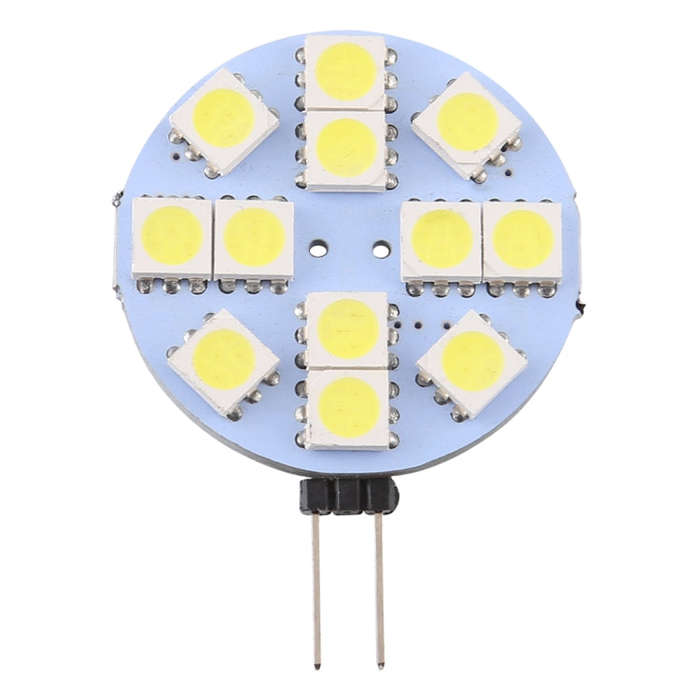 G4 12 LEDs SMD 5050 144LM 2800-3200K Stepless Dimming Energy Saving Light Pin Base Lamp Bulb, DC ...