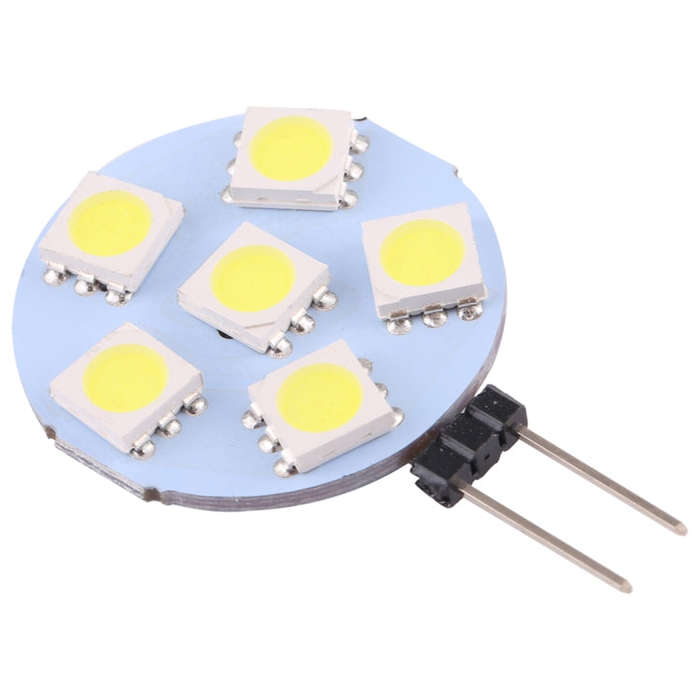 G4 6 LEDs SMD 5050 72LM 2800-3200K Stepless Dimming Energy Saving Light Pin Base Lamp Bulb, DC 12...