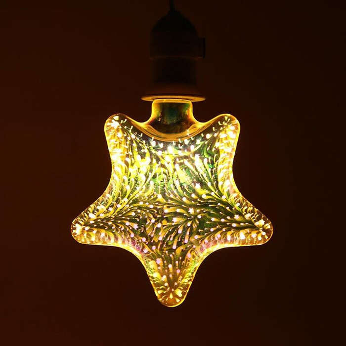 2700K 48 LEDs SMD 2835 Vintage Atmosphere Decoration Art Lamp, AC 85-265V, Star Shape
