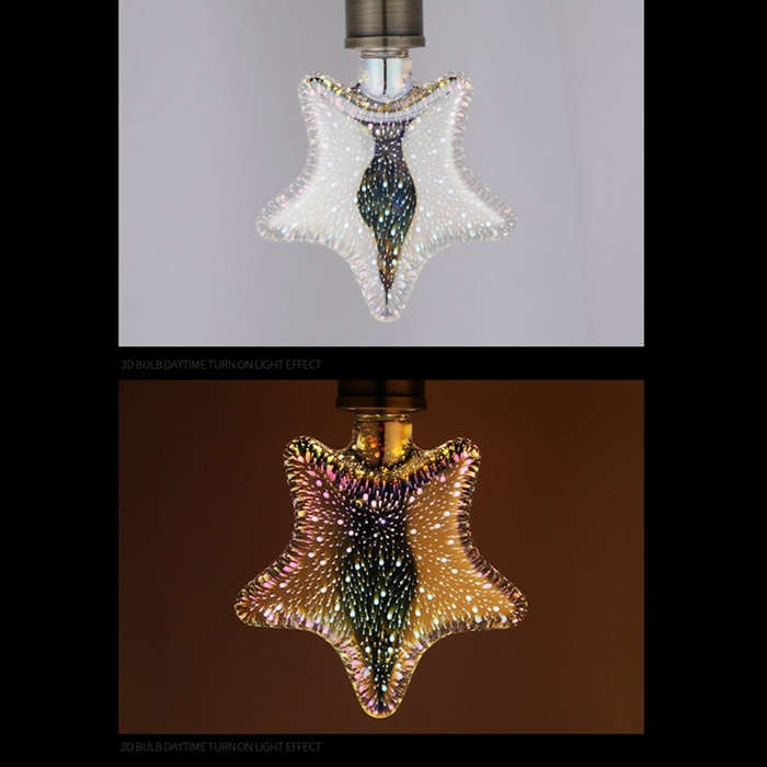 2700K 48 LEDs SMD 2835 Vintage Atmosphere Decoration Art Lamp, AC 85-265V, Star Shape
