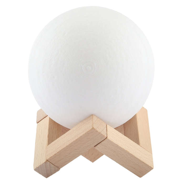 USB Charging 7-Color Changing Energy-saving LED Night Light with Wooden Holder Base, Patted 7-Col...