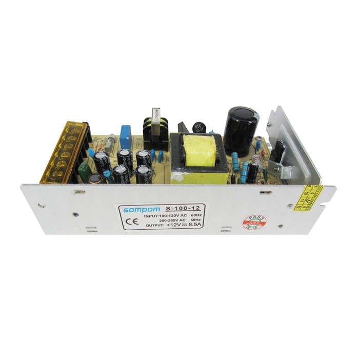 SOMPOM S-100-12 100W 12V 8.5A Iron Shell Driver LED Light Strip Lighting Monitor Power Supply, 10...