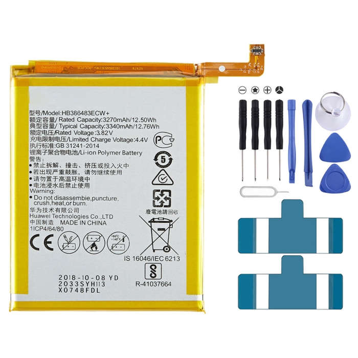 3340mAh HB386483ECW Li-Polymer Battery Replacement for Huawei G9 Plus / G8 / Honor 6X