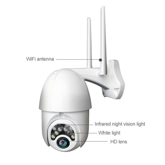 Q10 Outdoor Mobile Phone Remotely Rotate Wireless WiFi 10 Lights IR Night Vision HD Camera, Suppo...