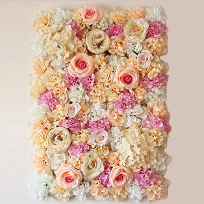 Blooming Rose Peony Hydrangea Artificial Encryption Flower DIY Wedding Wall Decoration Photo Back...